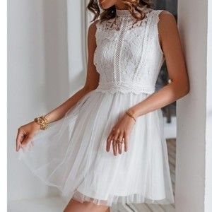 Simplee | NWT Junior's White Lace Mini Dress - Size L